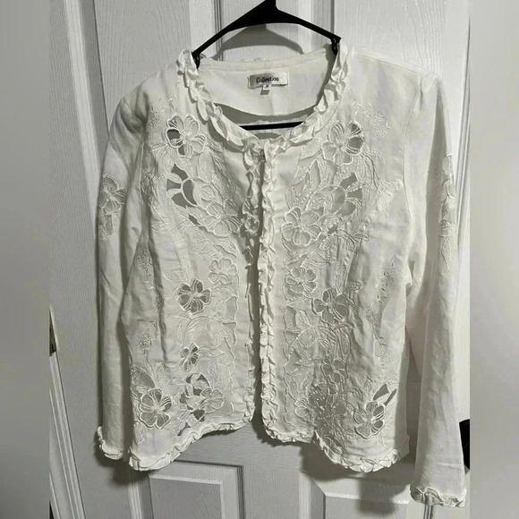 - Collection linen cutout blouse sz m - Picture 1 of 5